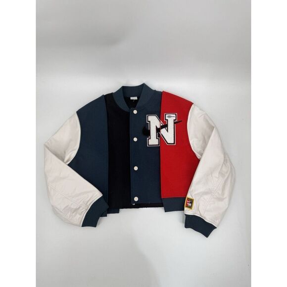 Nike X Yoon Ahn Oversize Varsity Jacket Wool Leather Oversized Bomber Wmns Sz L - Picture 3 of 16